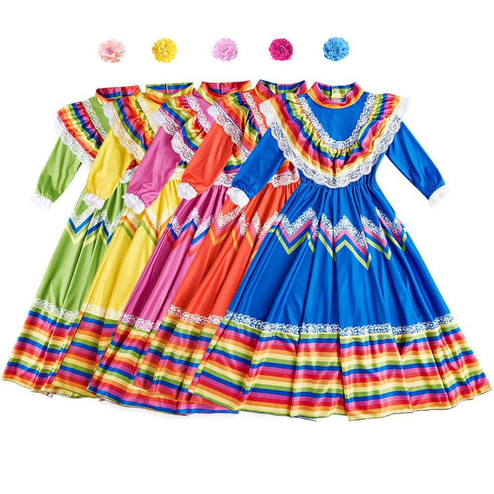 Ethnic Outfit - Halloween Mexican large skirt Ethnic Style