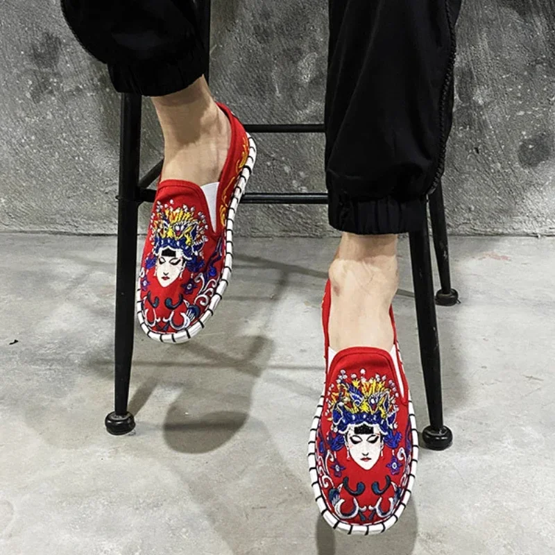 Ethnic Fashion Men - Ethnic Style Embroidered Canvas Shoes Harajuku