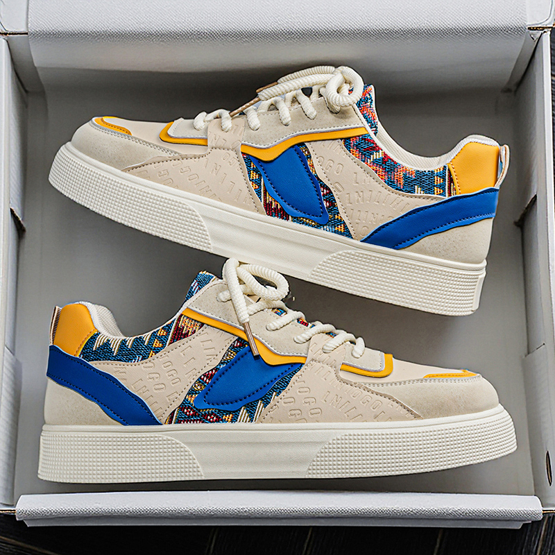 Ethnic Fashion Men - Men's Vintage Patchwork Platform Sneakers -