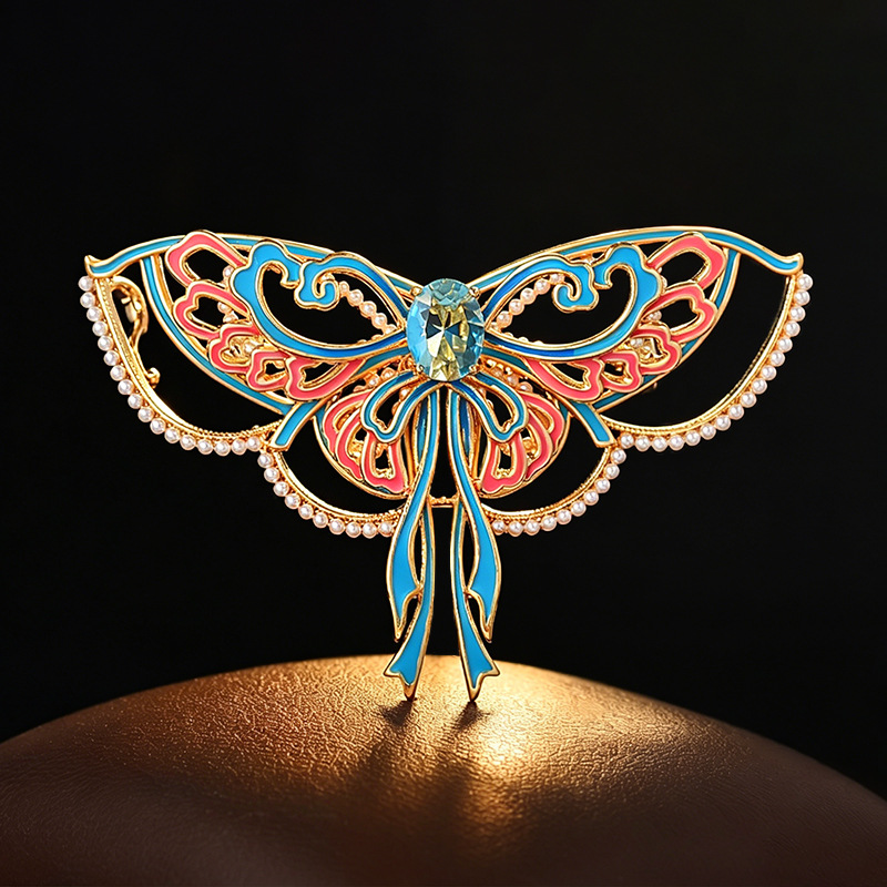 Ethnic Fashion Runway - Ethnic Blue Auspicious Cloud Ribbon Bow
