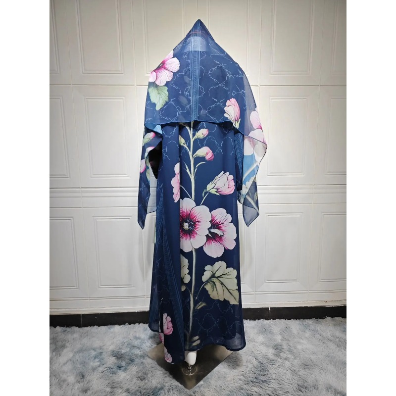 Jalabiya Women Arabic - Eid Women Abaya Scarf Muslim Print