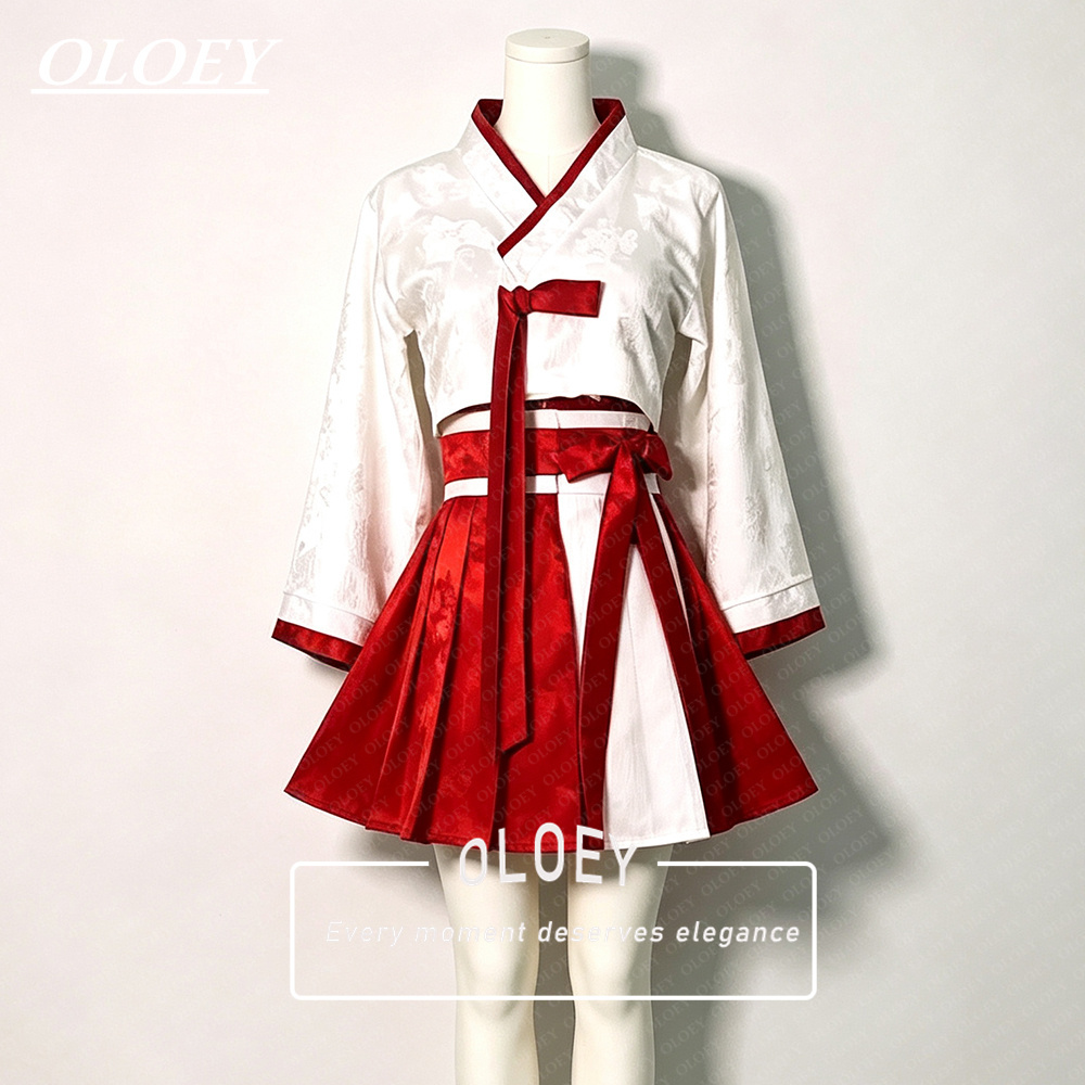 OLOEY Modern Red Ivory Short C - Hanbok Modern Set 评论和价格