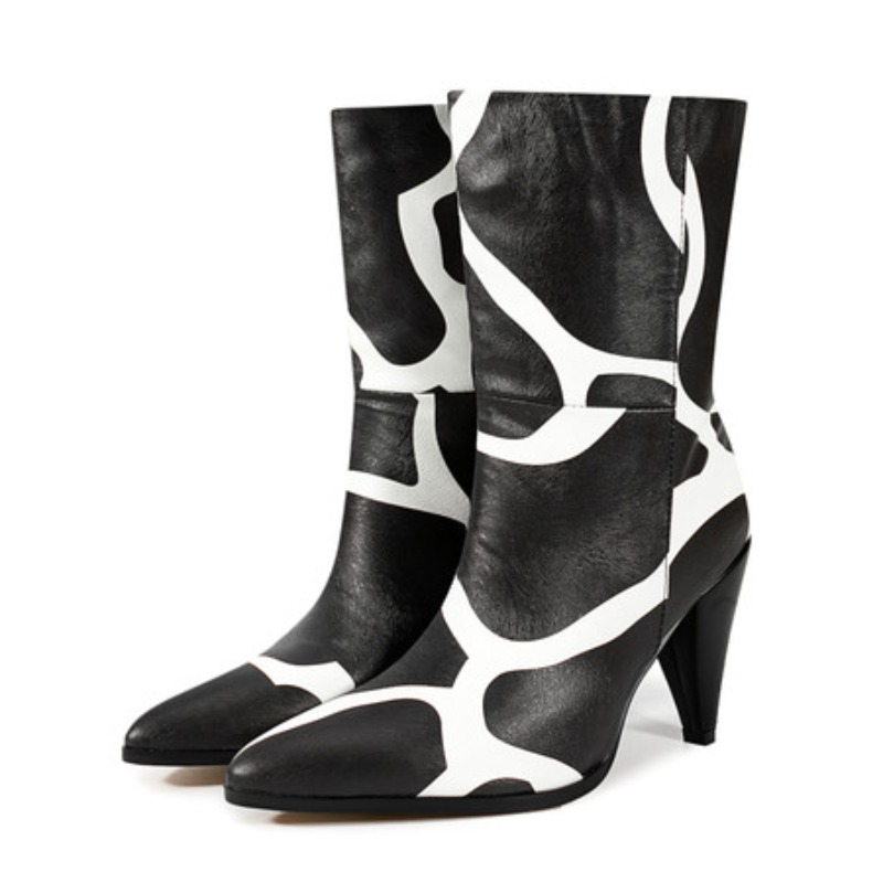 Bicolor Spike Heels Pull On Fa - Ethnic Fashion Runway 评论和价格
