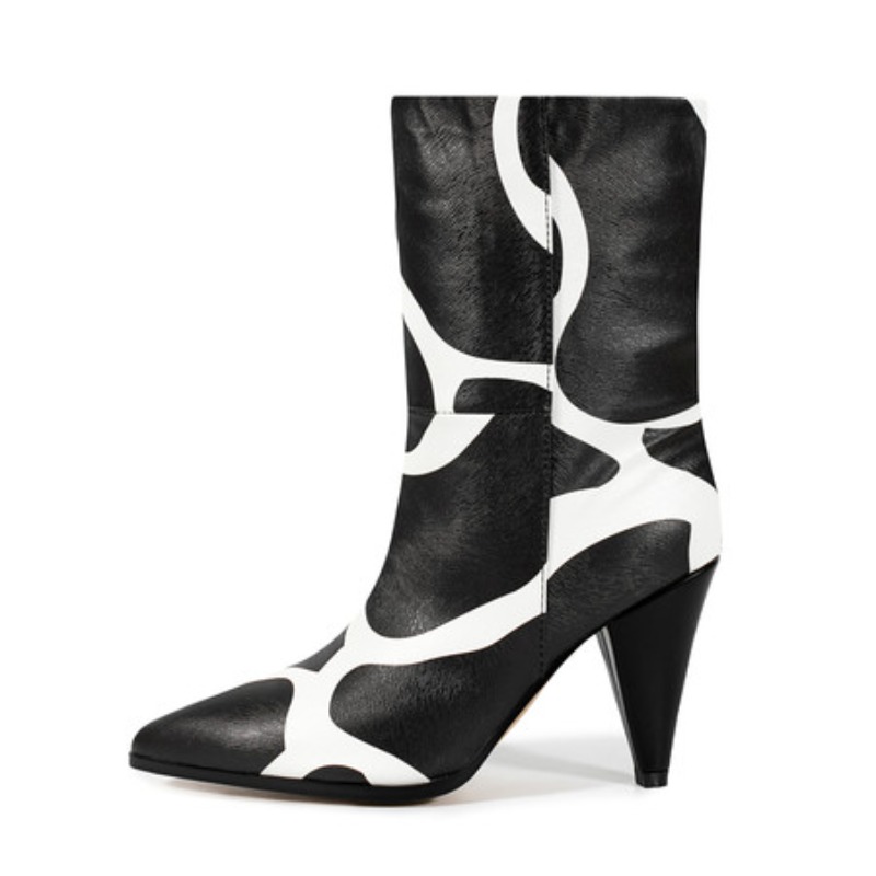 Bicolor Spike Heels Pull On Fa - Ethnic Fashion Runway 评论和价格