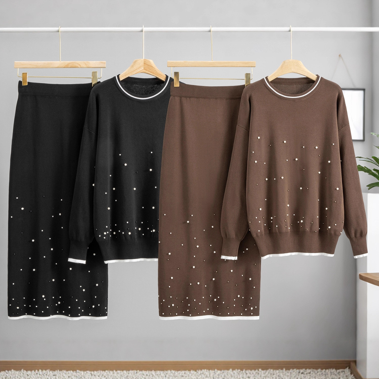 Eid Women 2 Piece Set Beading  - Jalabiya Women Arabic 评论和价格