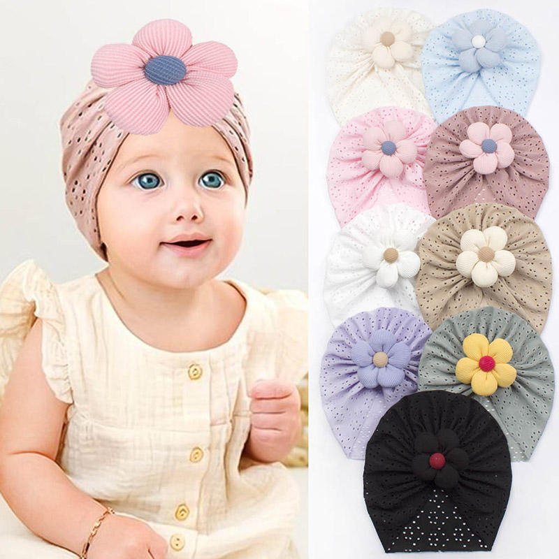 3D Flower Baby Turban Cap Summ - Ethnic Fashion India 评论和价格