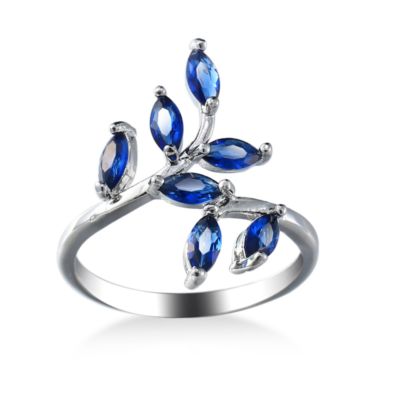 Pretty Blue Leaves Design Ring - Ethnic Fashion Designer 评论和价格
