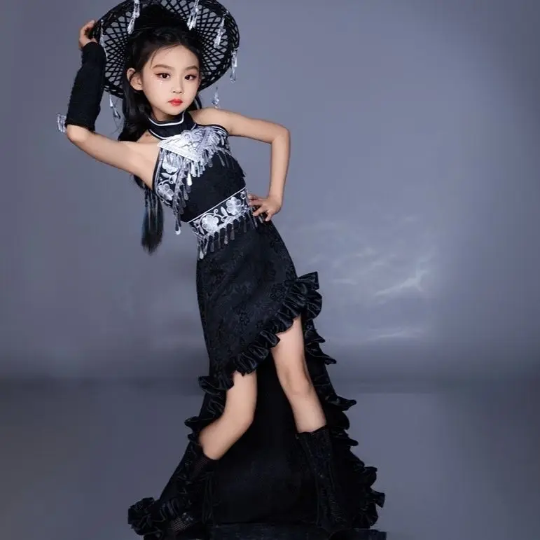 Children's Suit Trailing Skirt - Ethnic Fashion Runway 评论和价格