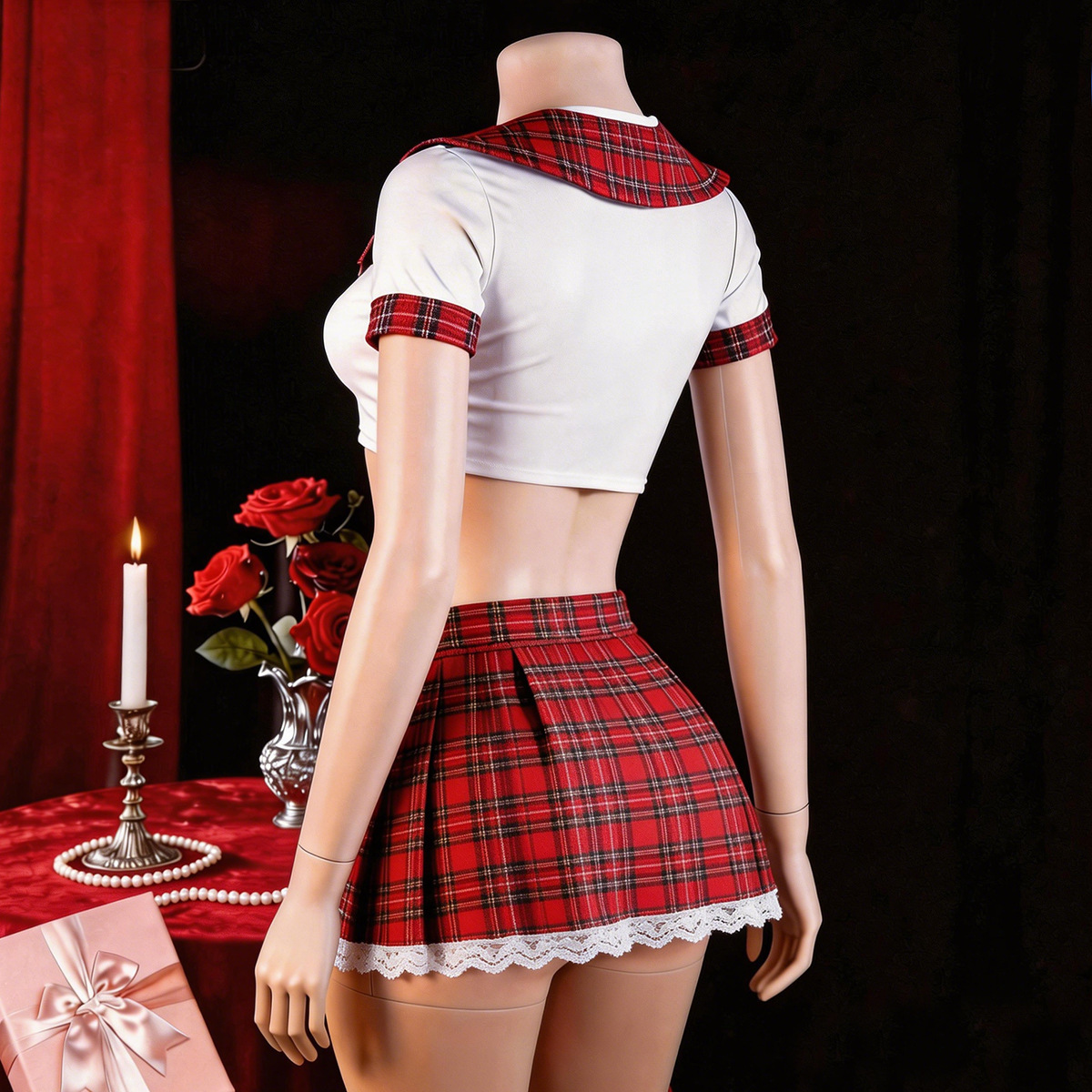 Red Sexy Lingerie Woman Porno  - Ethnic Outfit 评论和价格