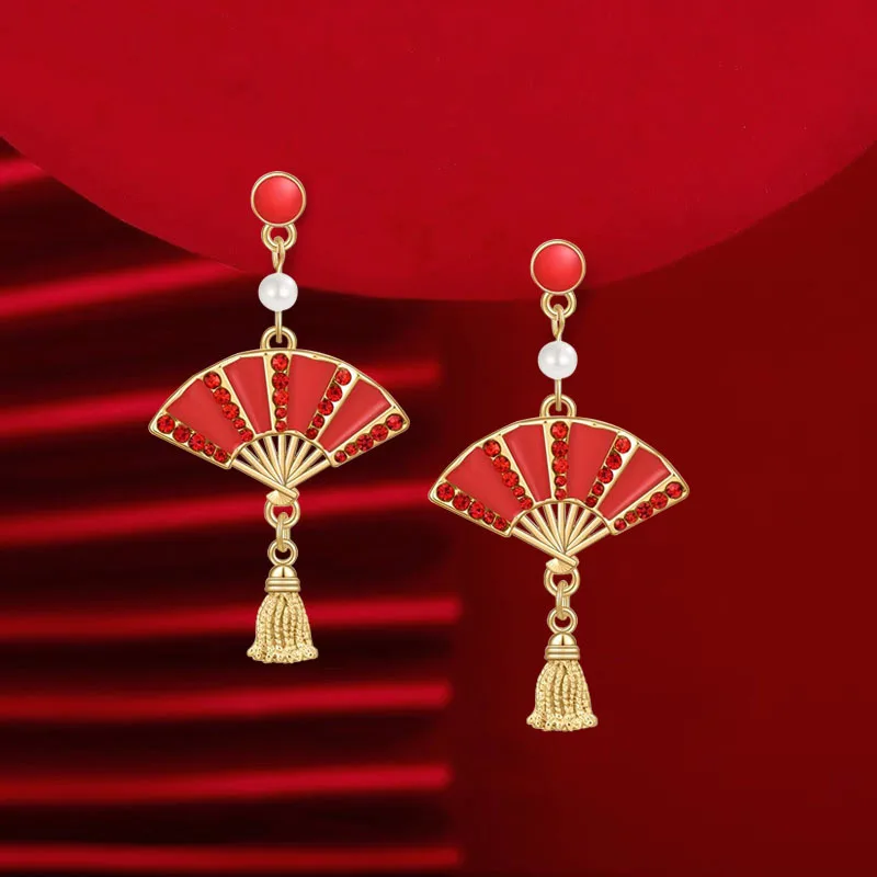2025 Chinese New Year Red Earr - Ethnic Fashion Designer 评论和价格